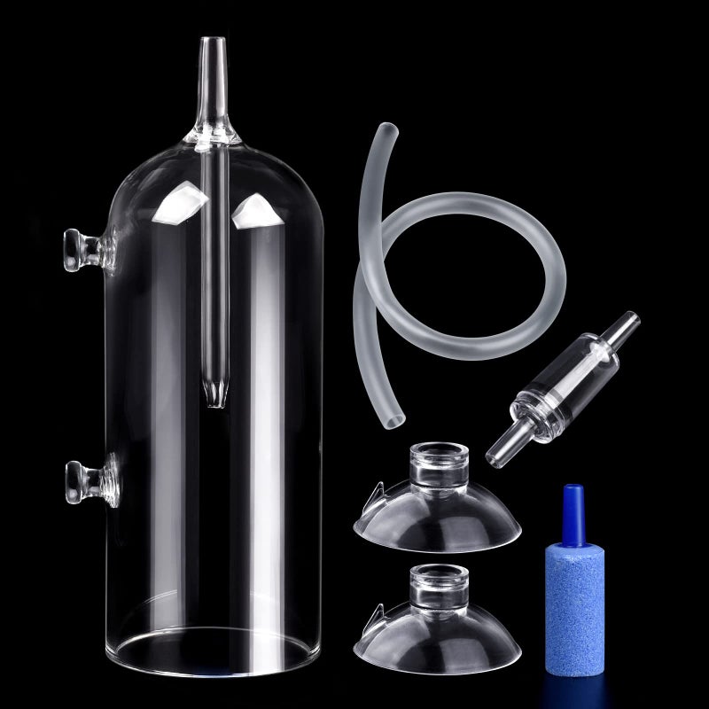WEAVERBIRD Aquarium Air Bubbler Glass Cup Air Diffuser Dissolved Oxygen Device with Water Tube, Sucker Air Stone, High Dissolved Oxygen for Fish Tank - Image 1